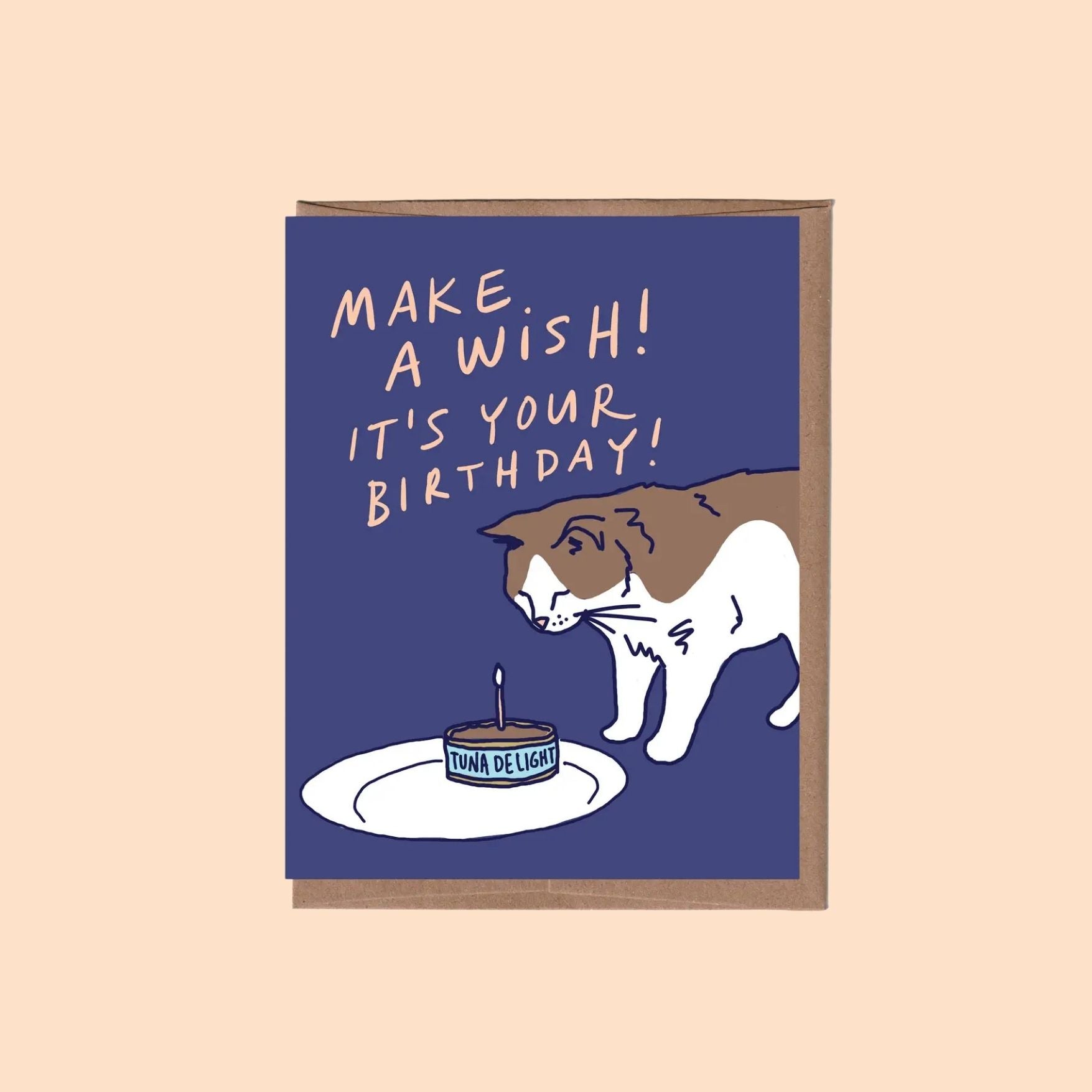 Cat with Candle Birthday Card
