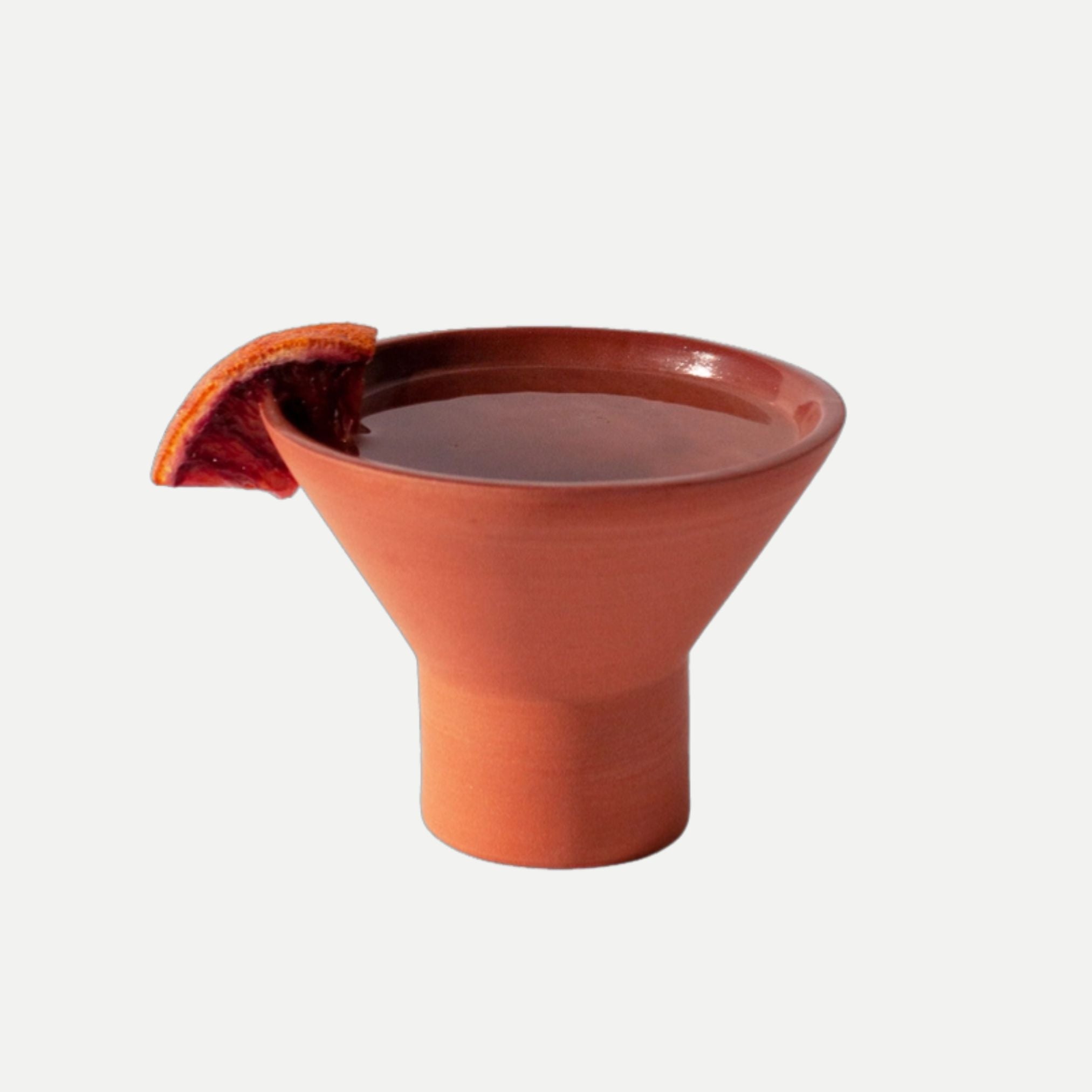 Stemless Martini Glass - Terra Cotta