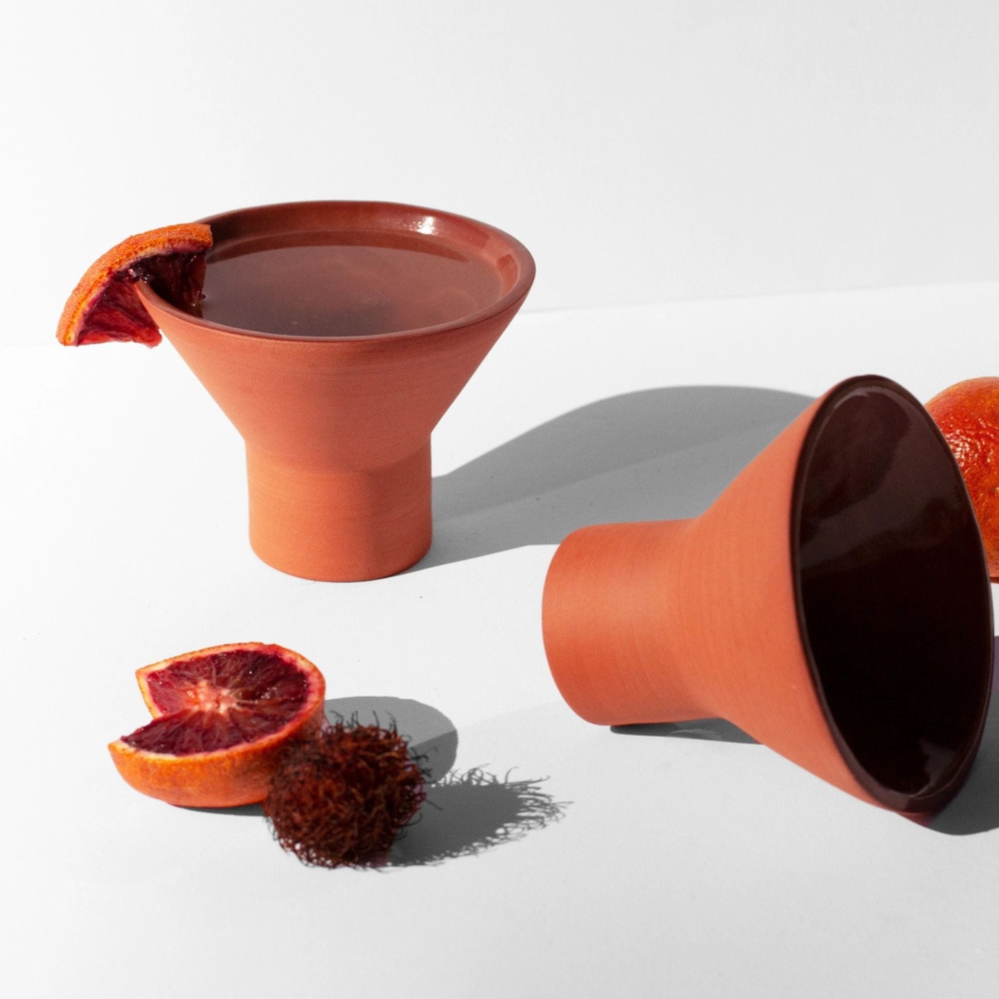 Stemless Martini Glass - Terra Cotta
