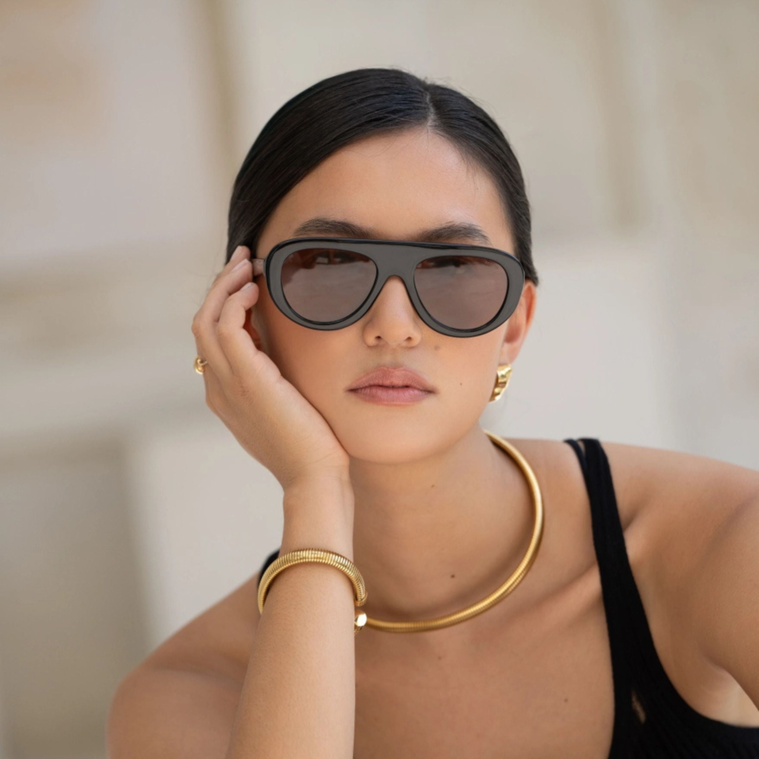 Jetsetter Aviator Sunglasses - Black