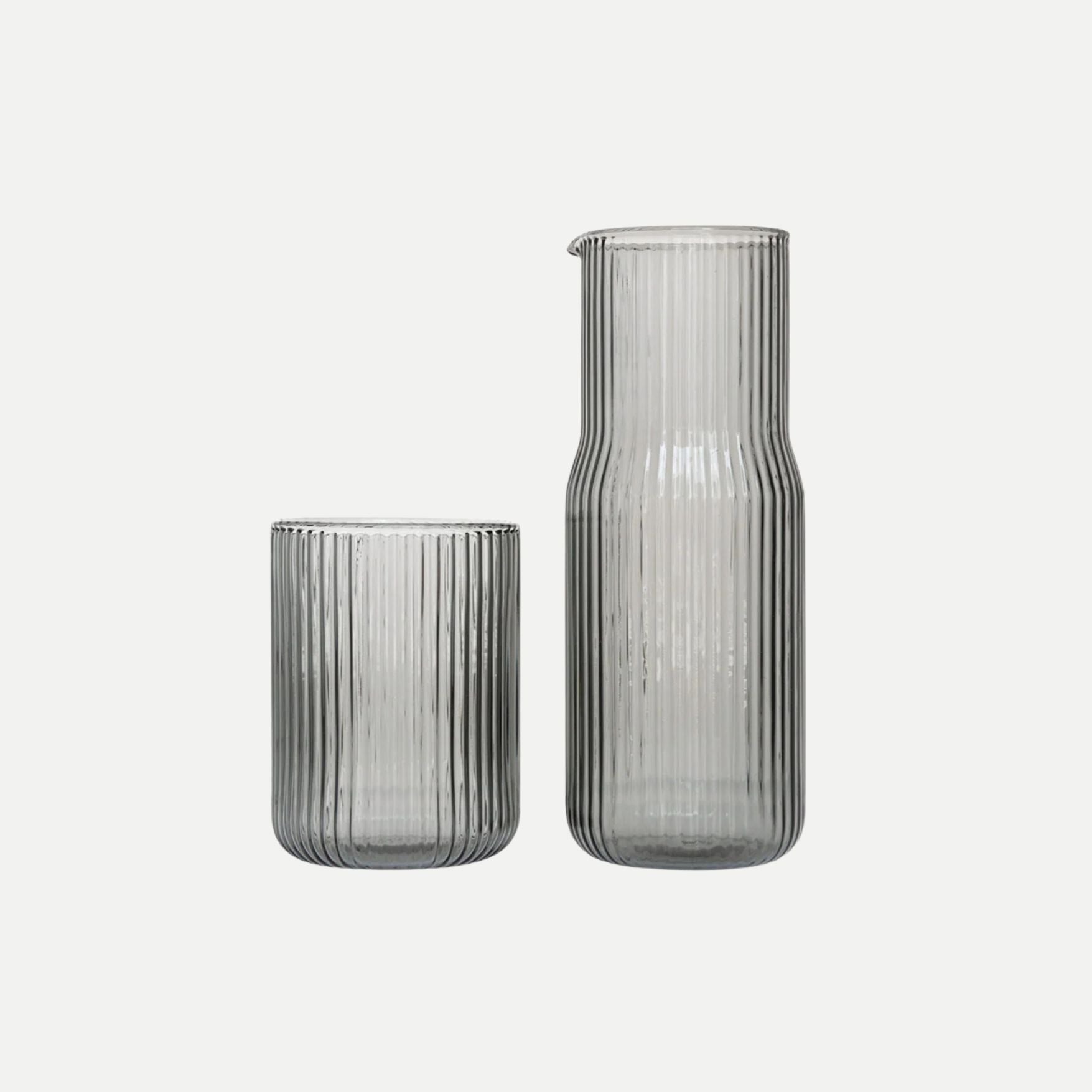 Ribbed Carafe - Smoke