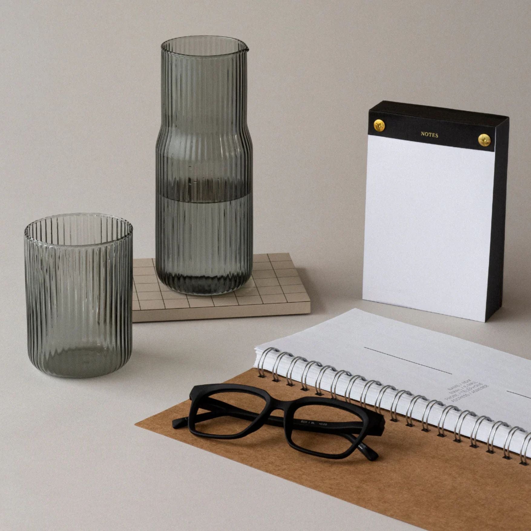 Ribbed Carafe - Smoke