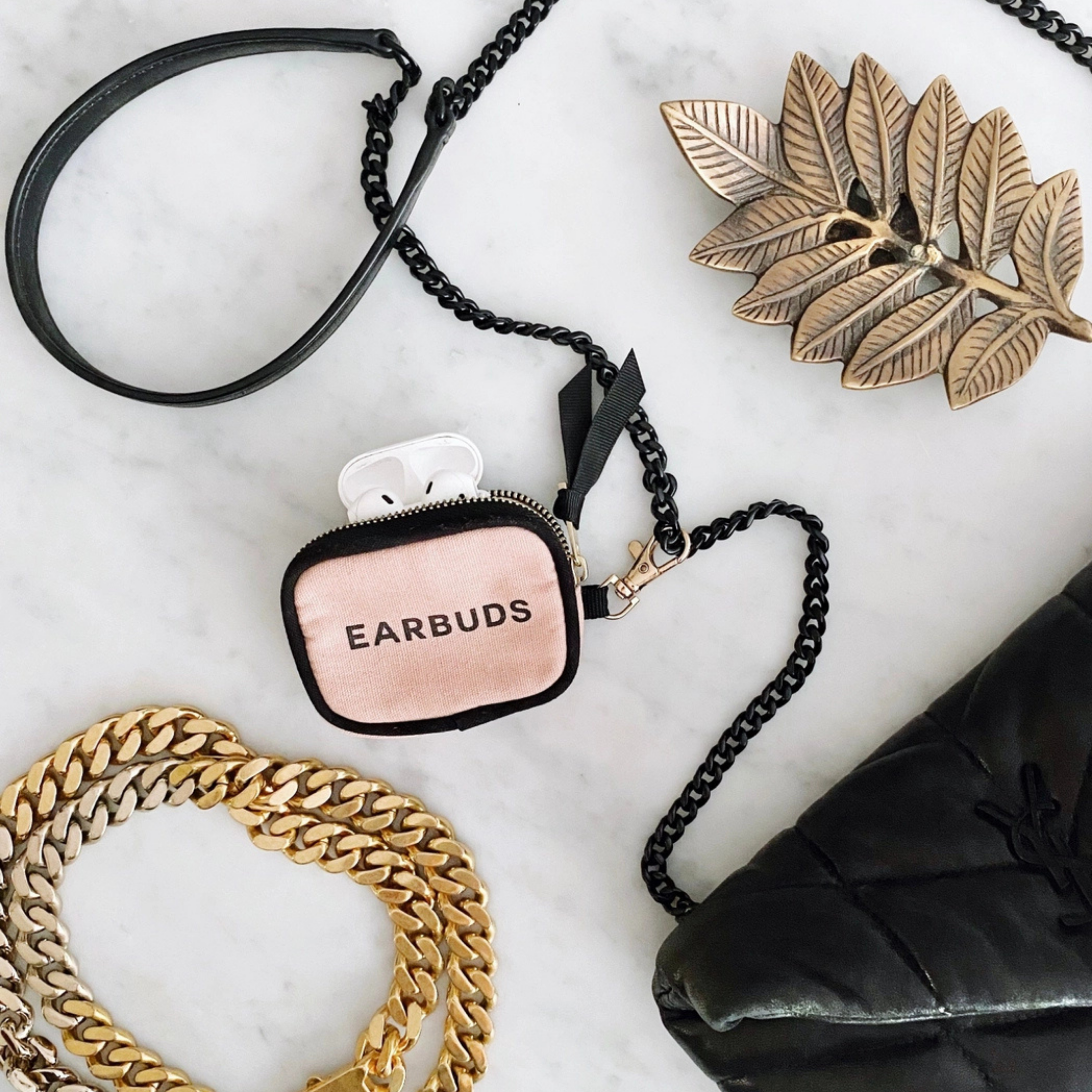 Mini Earbud Zipper Case - Blush