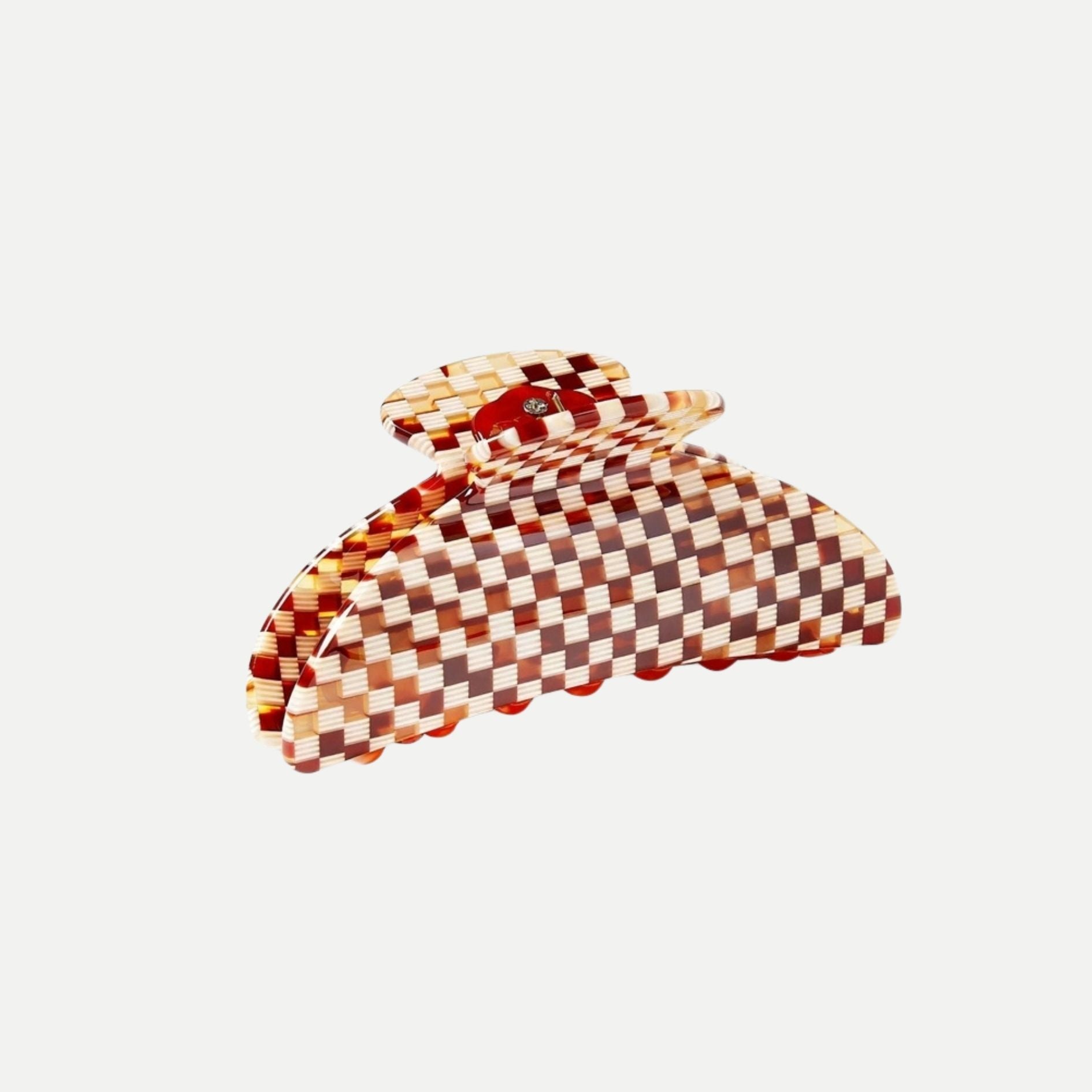 Midi Heirloom Claw Clip - Tortoise Checker