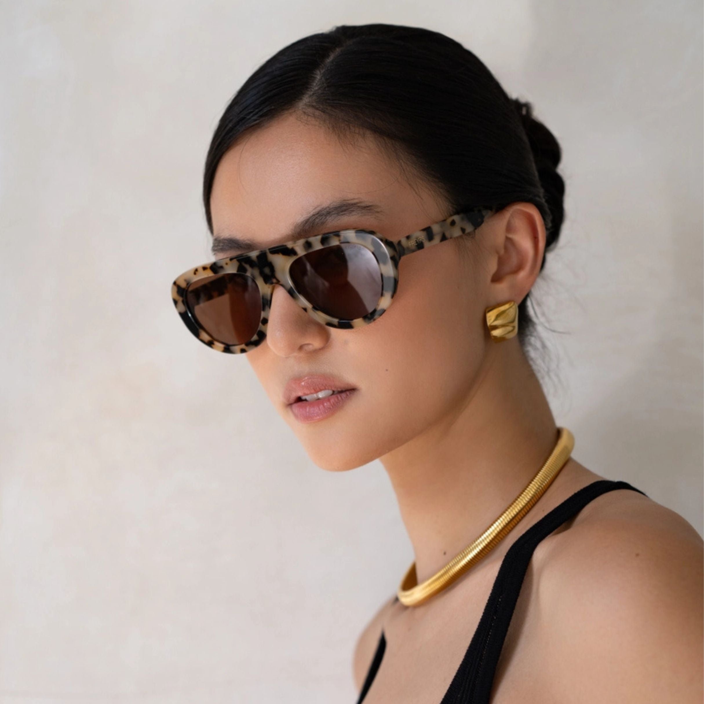Jetsetter Aviator Sunglasses - Milky Tortoise