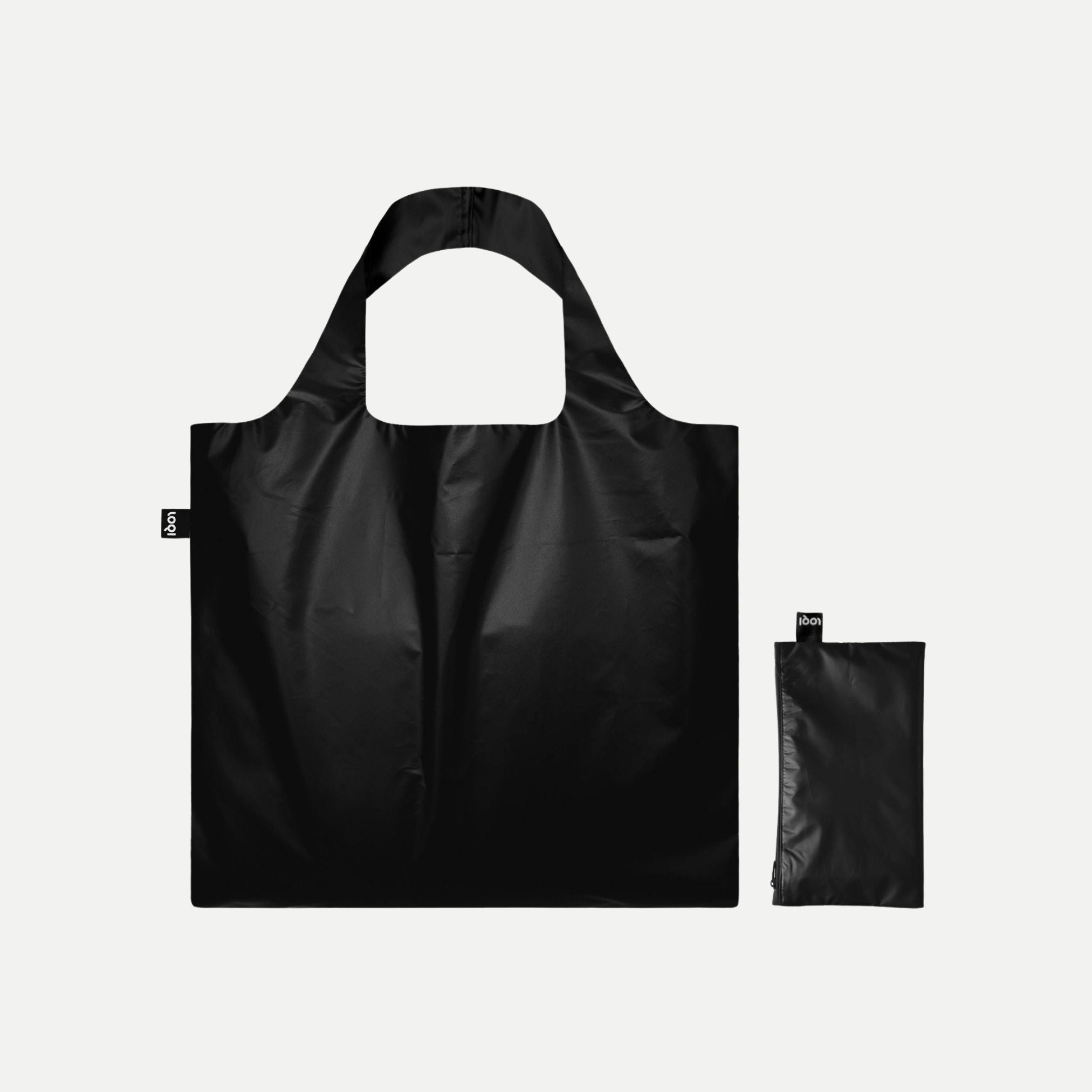 Metallic Black Bag with Zip Pocket