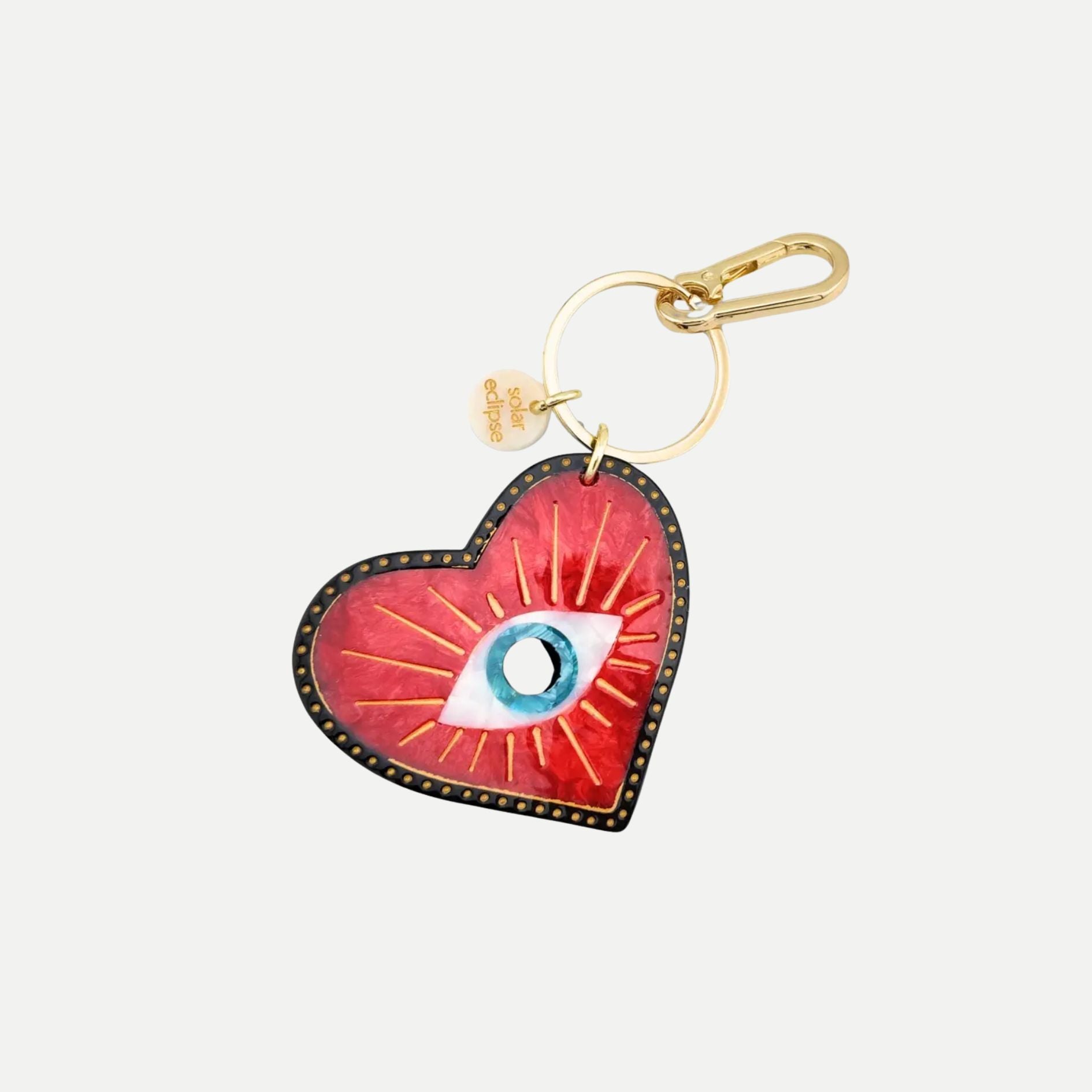 Hand-Painted Lucky Eye Heart Bag Charm