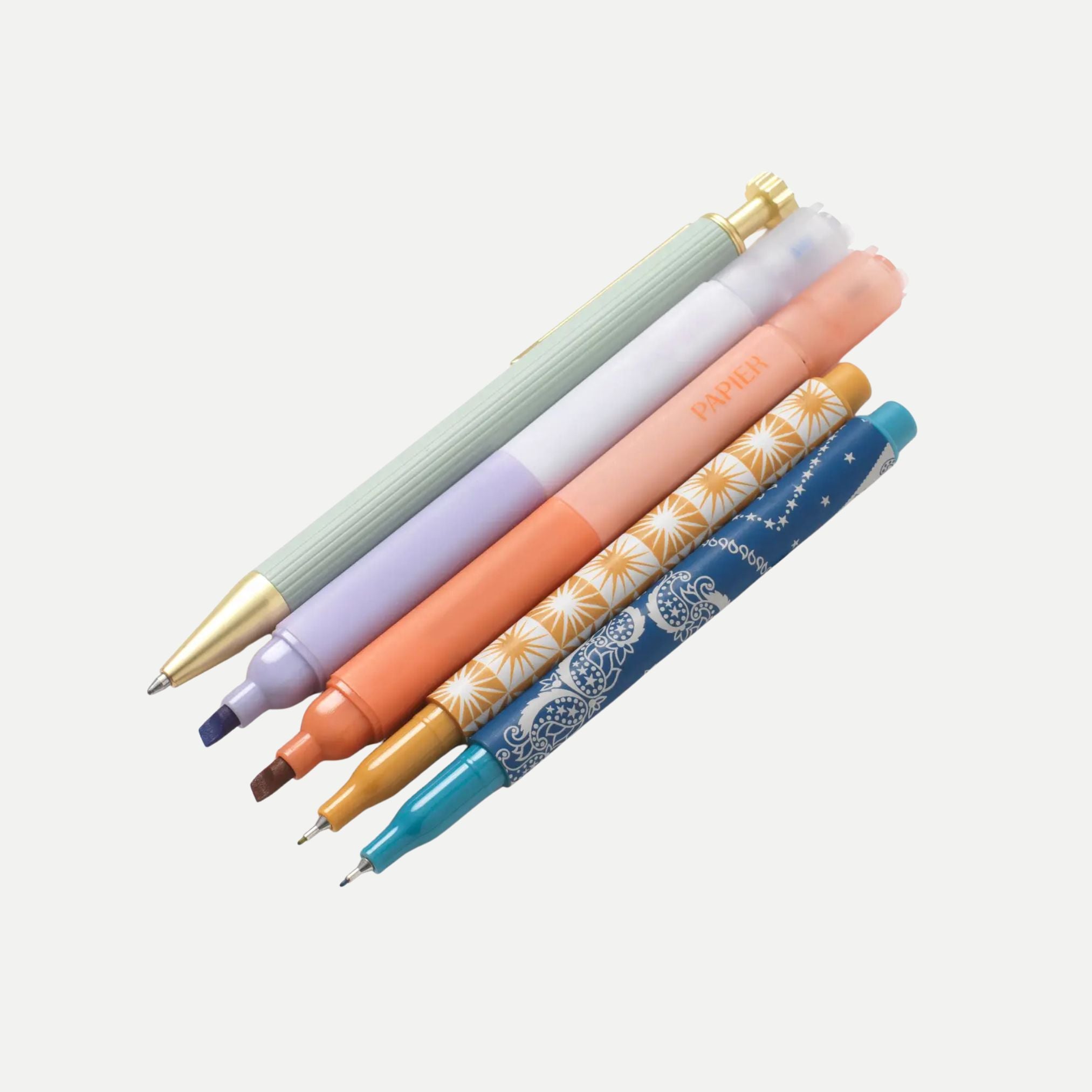 Mixed Pen & Highlighter Set of 5 - Solstice