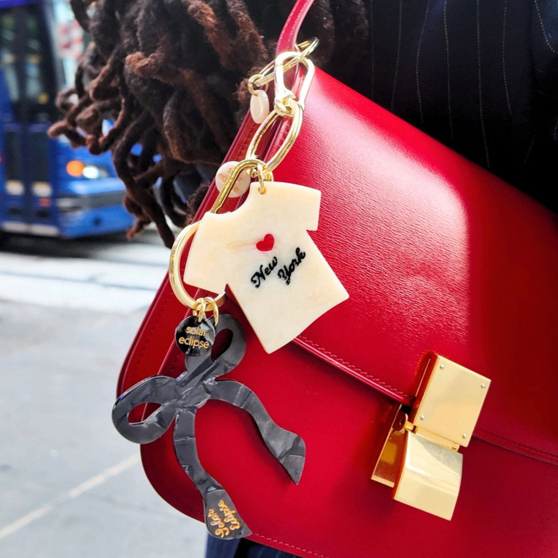 Hand-Painted New York T-Shirt Bag Charm