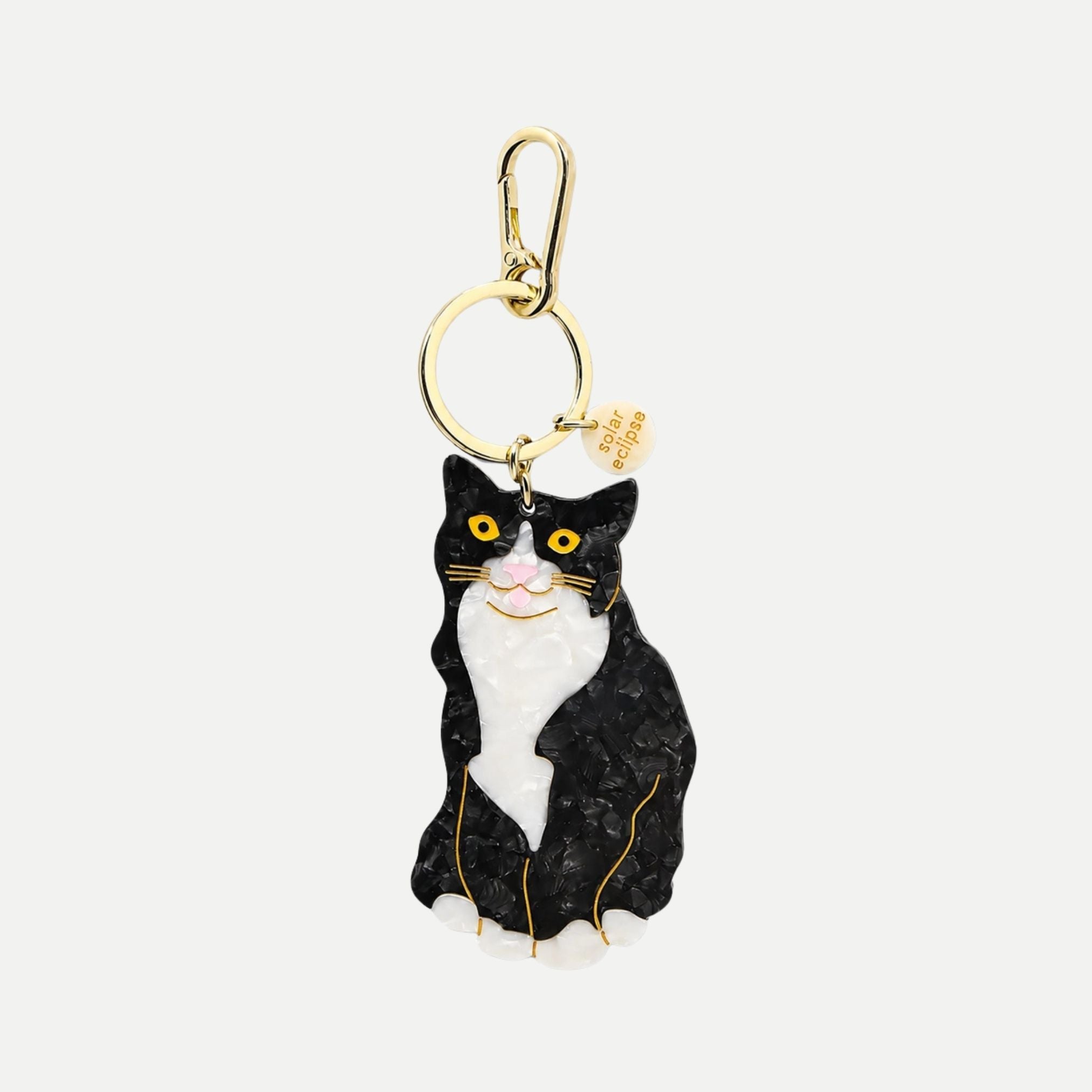 Hand-Painted Tuxedo Cat Bag Charm