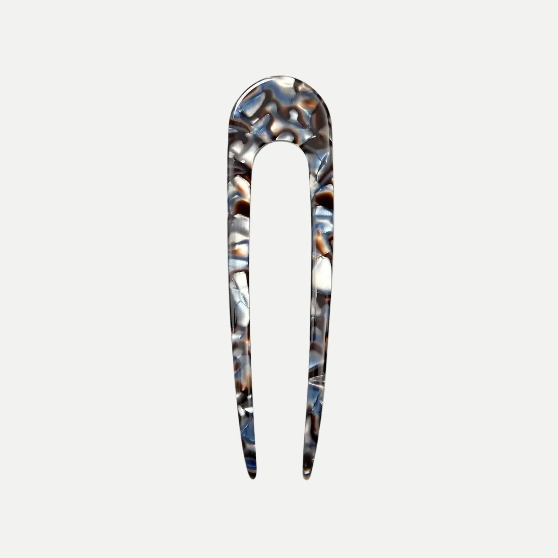 French Hair Pin - Blue Horn