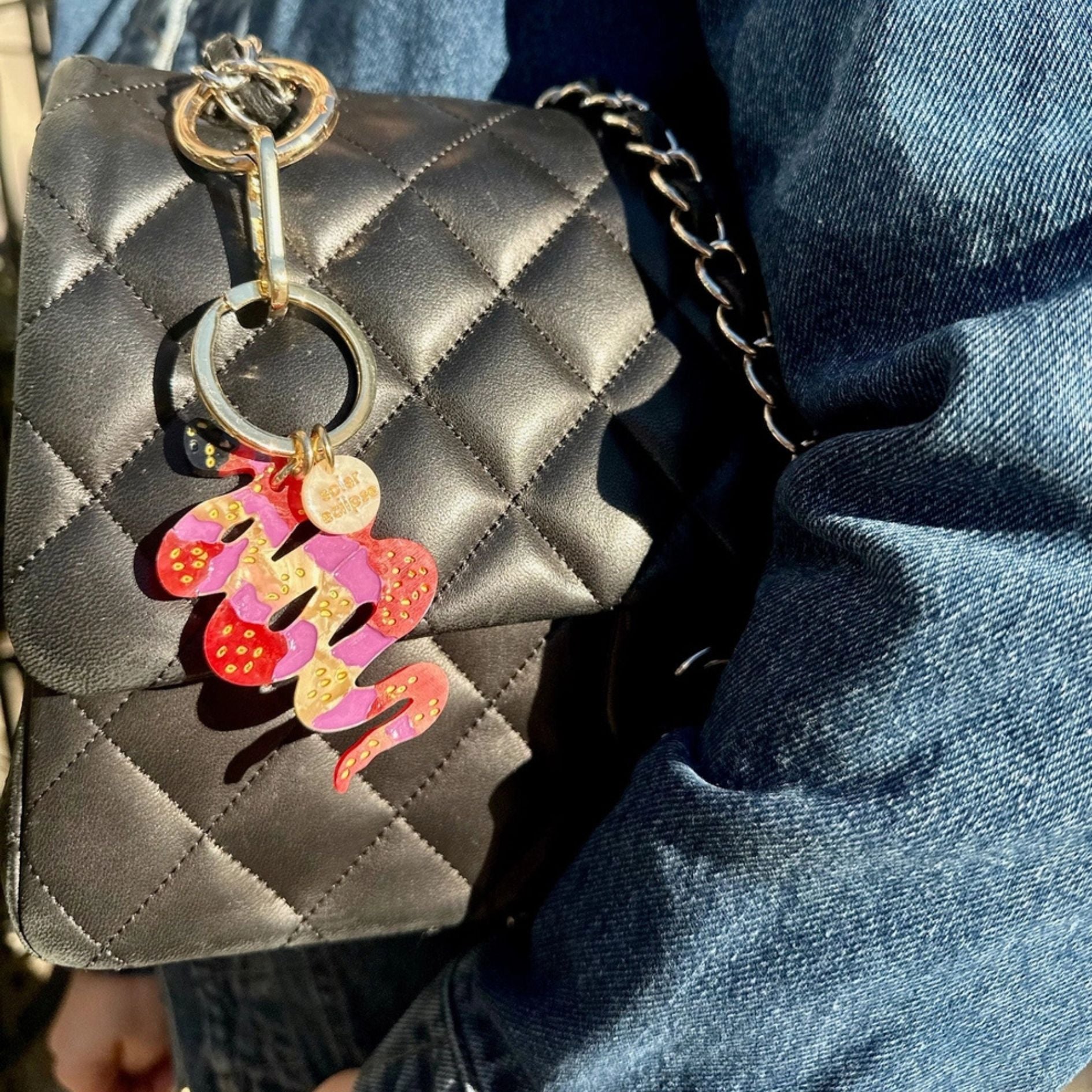 Hand-Painted Snake Bag Charm