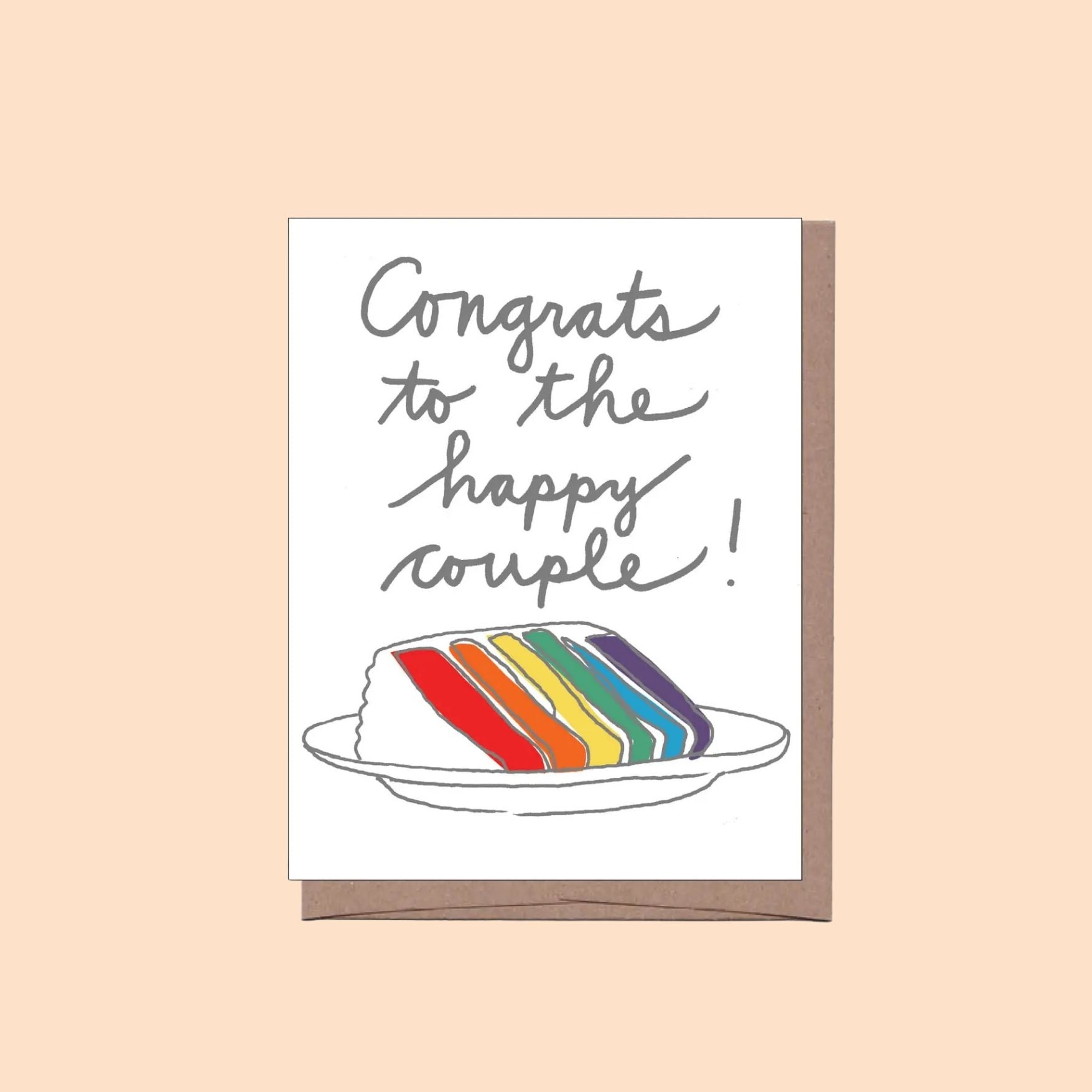 Rainbow Cake Wedding Card