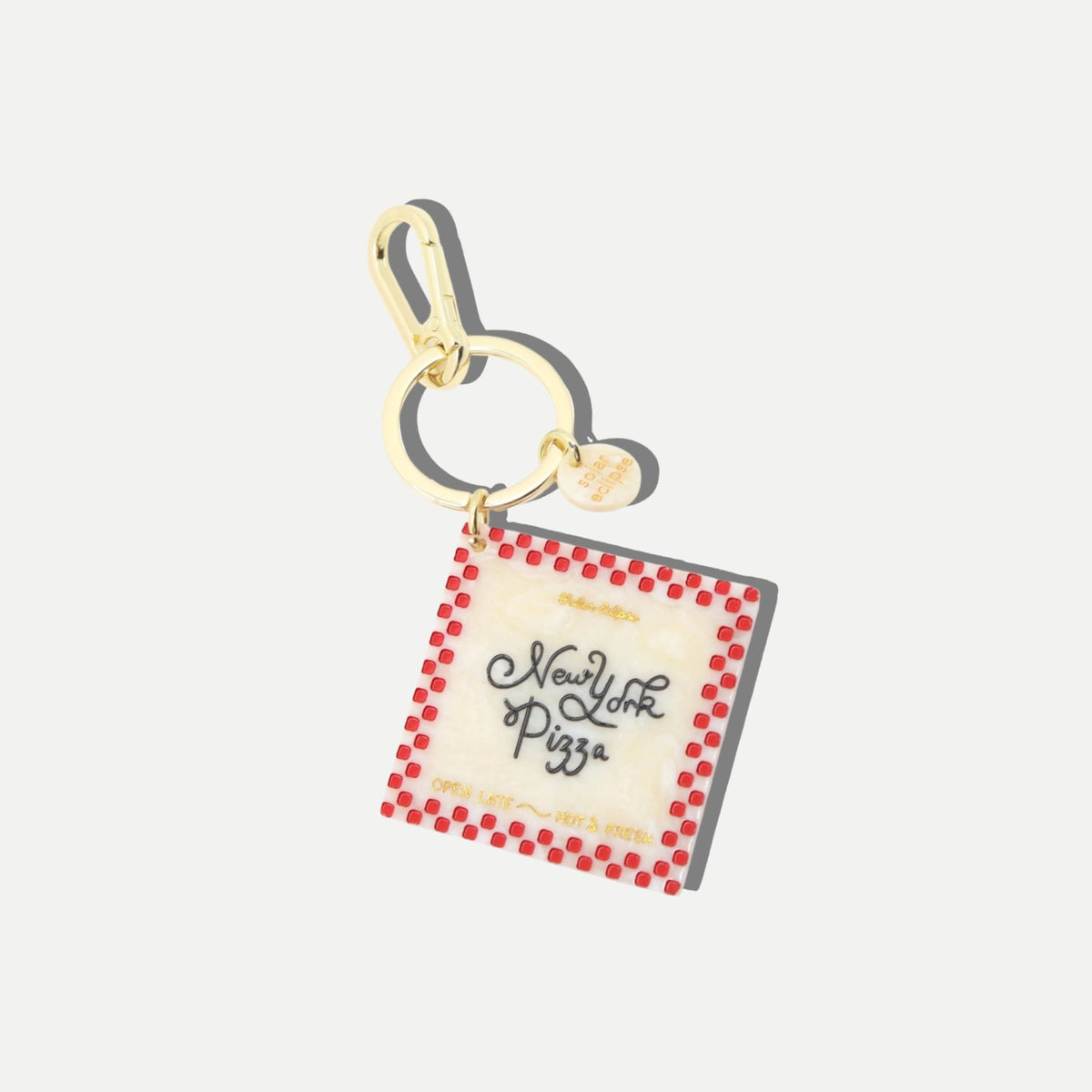 Hand-Painted New York Pizza Box Bag Charm