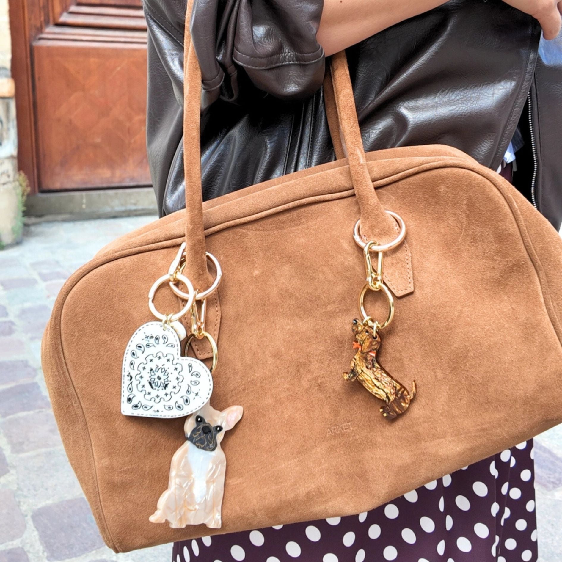 Hand-Painted Dachshund Dog Bag Charm