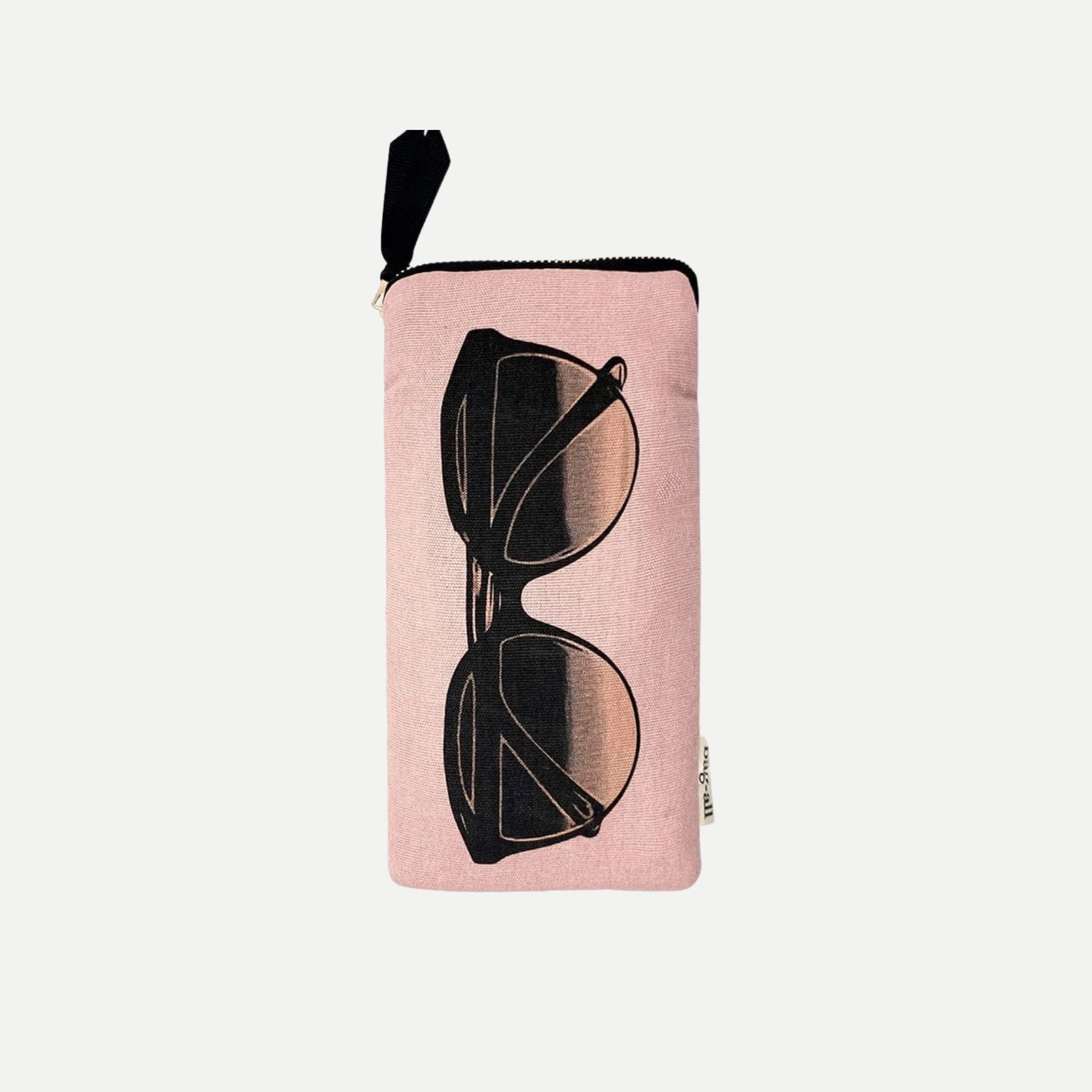 Glasses Case with Outside Pocket - Blush Pink