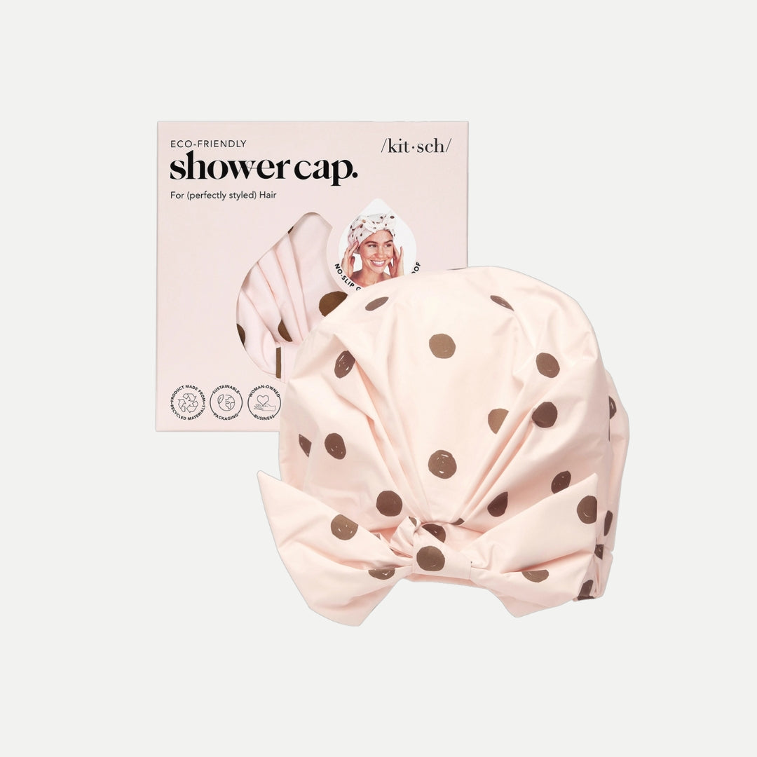 Luxury Shower Cap – Blush Dot