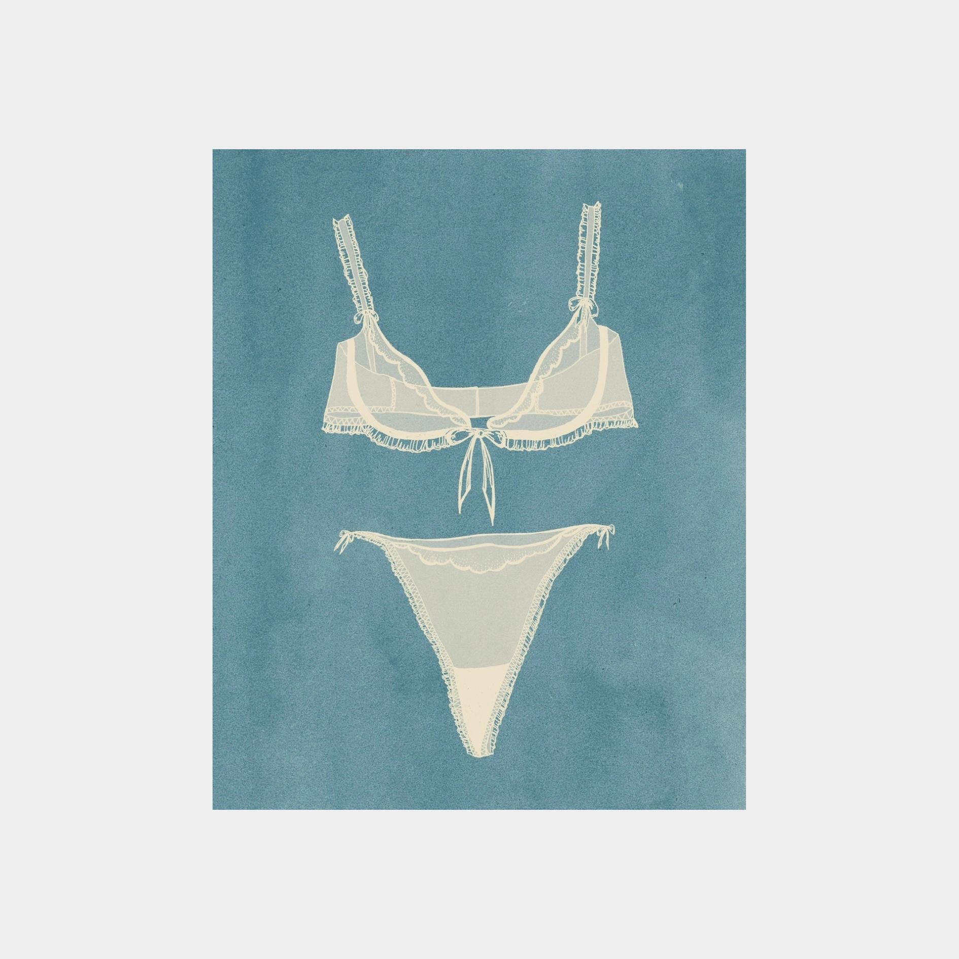 Getting Ready: White and Blue Fine Art Print