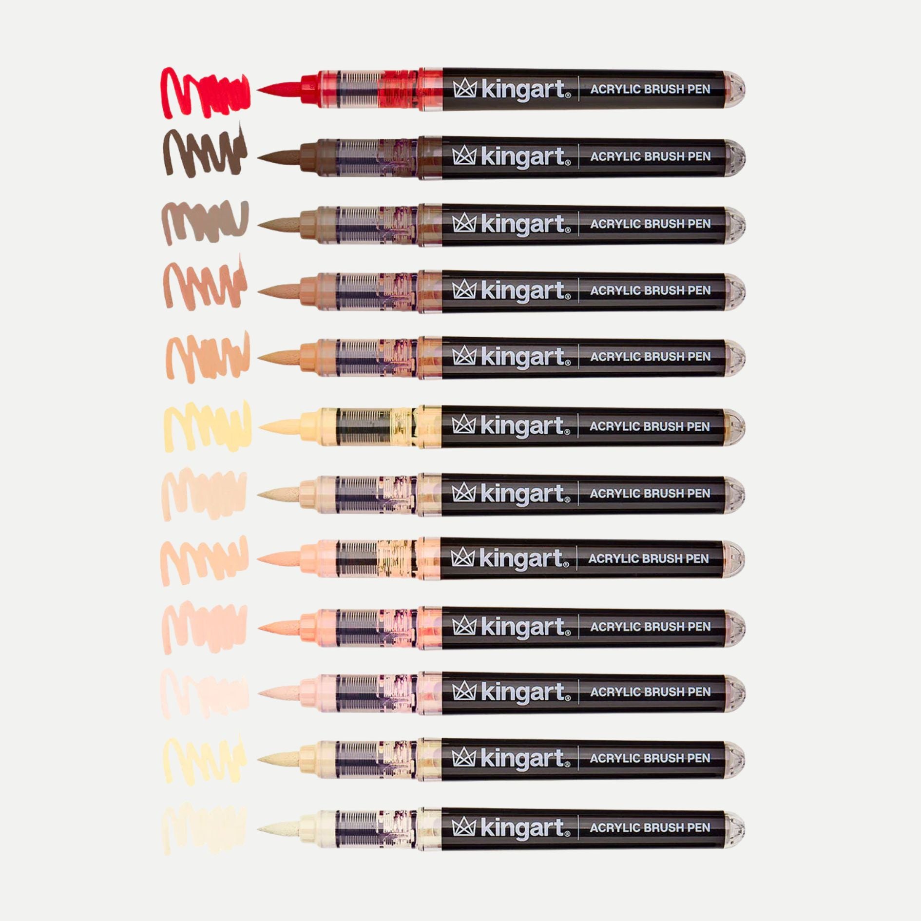 Acrylic Paint Brush Pens - 12 Portrait Colors