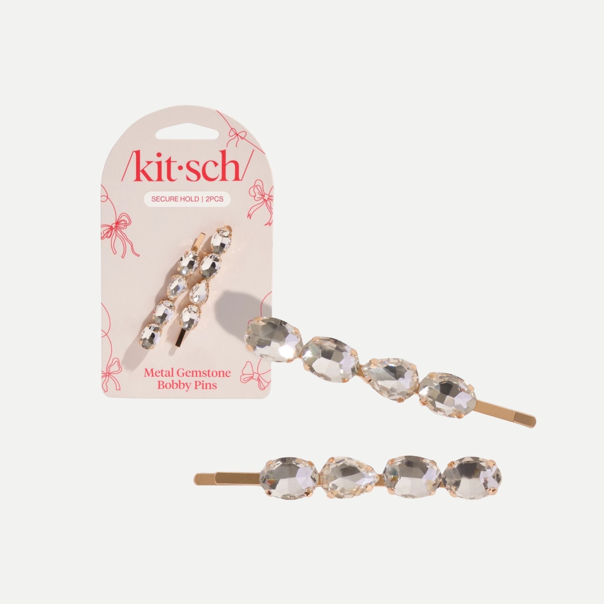 Holiday Gemstone Bobby Pins - Set of 2