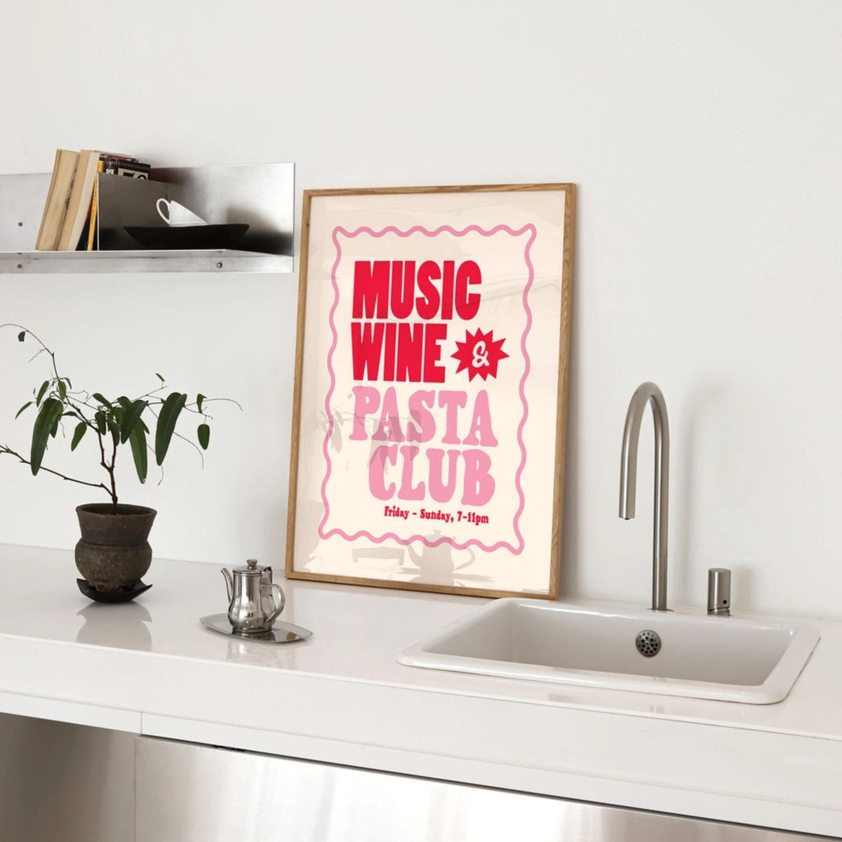 Music, Wine + Pasta Club Art Print