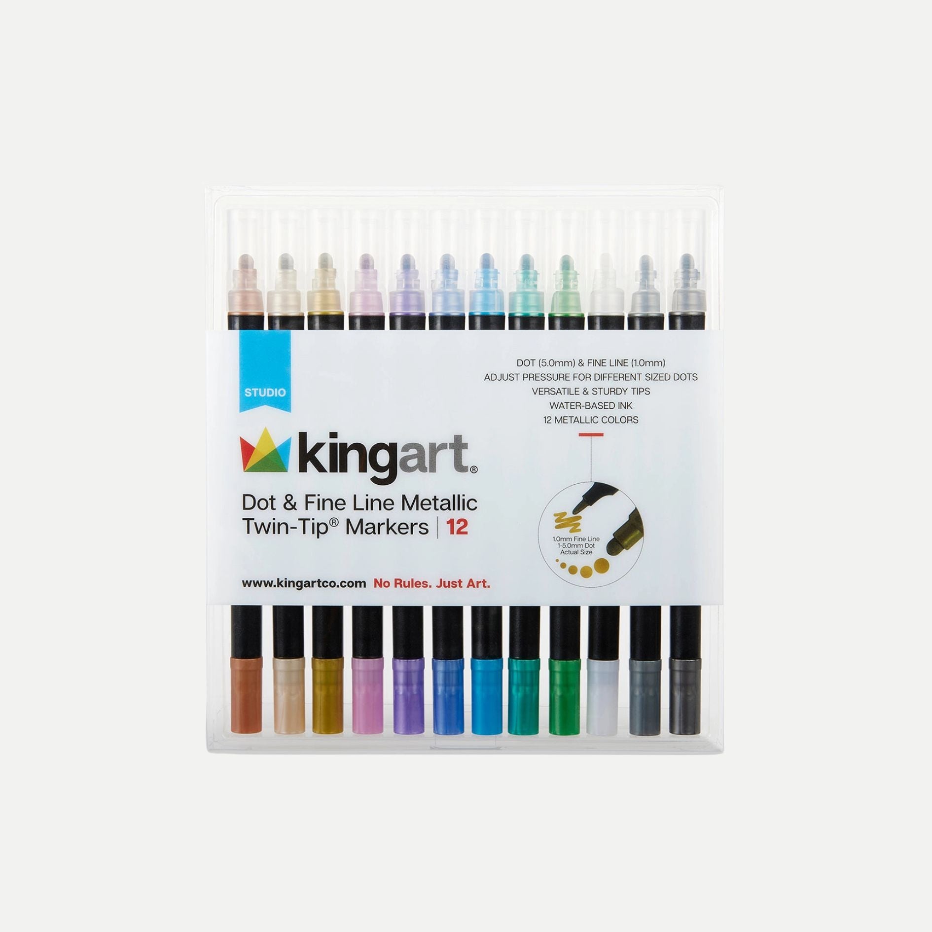 Twin-Tip™ Dot & Fine Markers - Water-Based Ink - 12 Metallic Colors