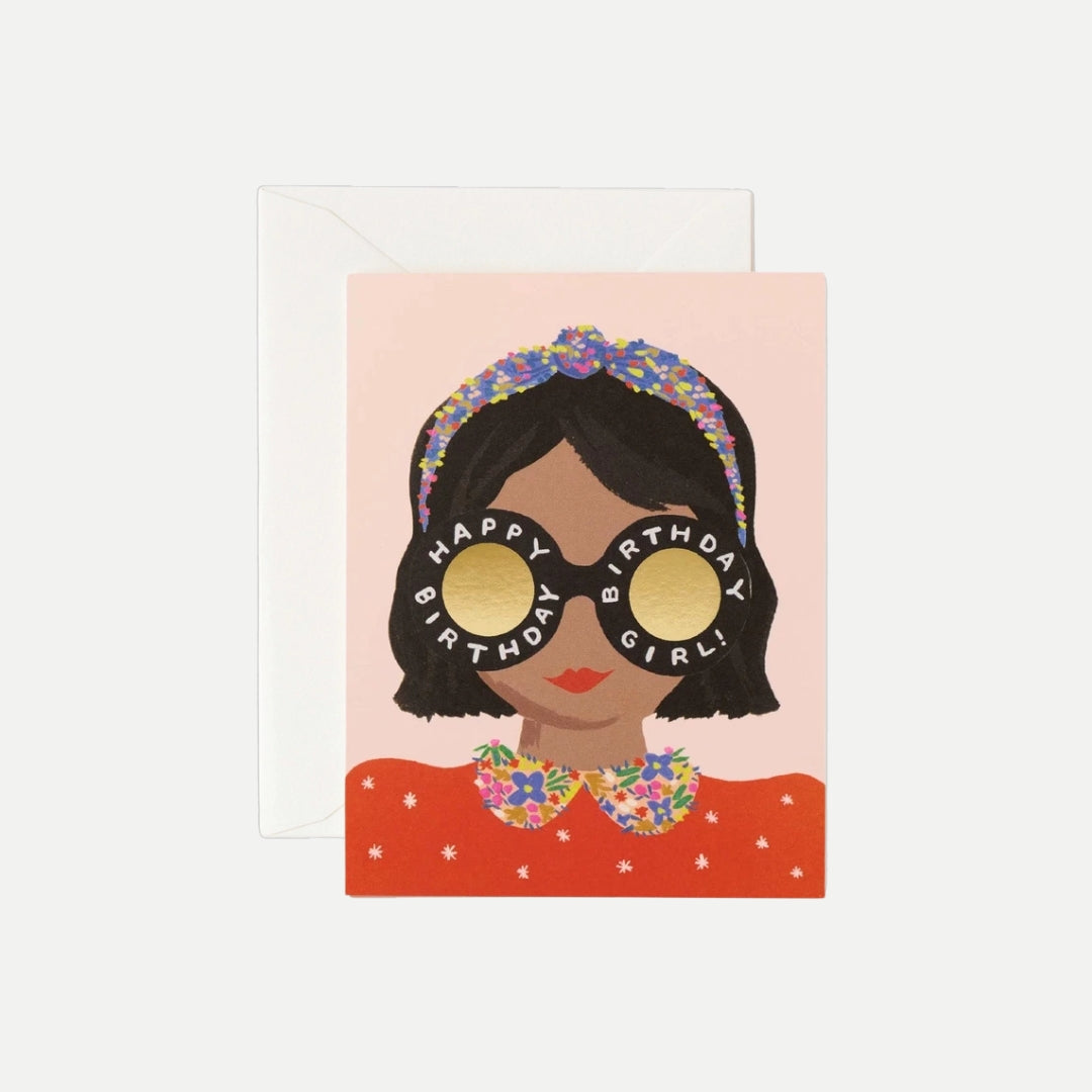 Headband Birthday Girl Card