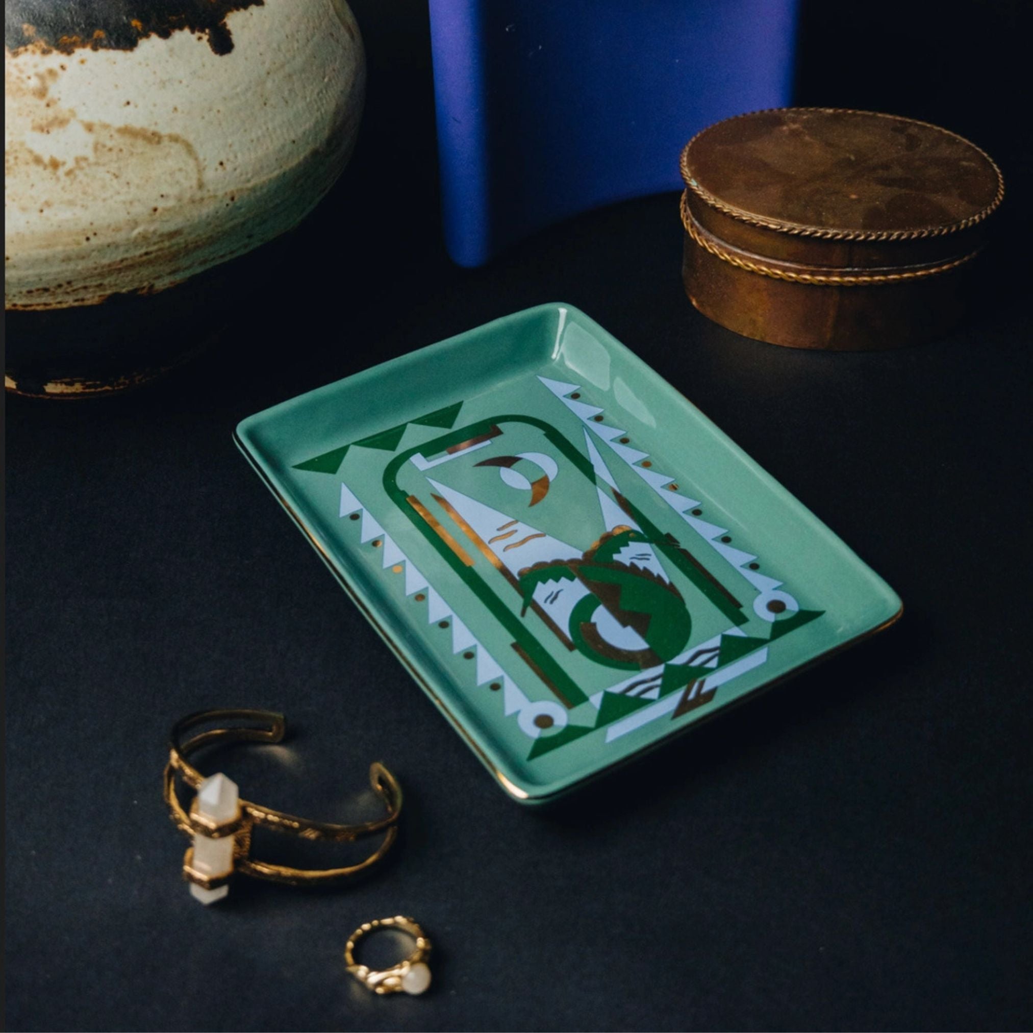 Deco Seahorse Ceramic Tray
