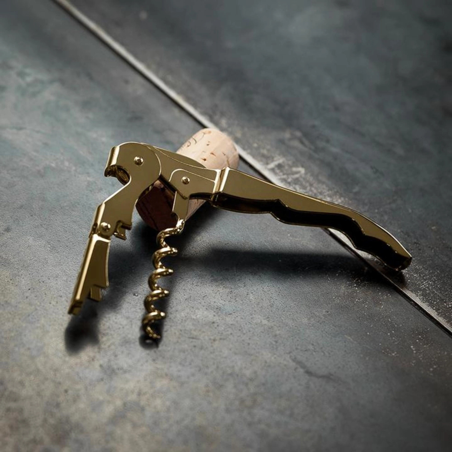 Belmont™ Gold Plated Double Hinged Corkscrew