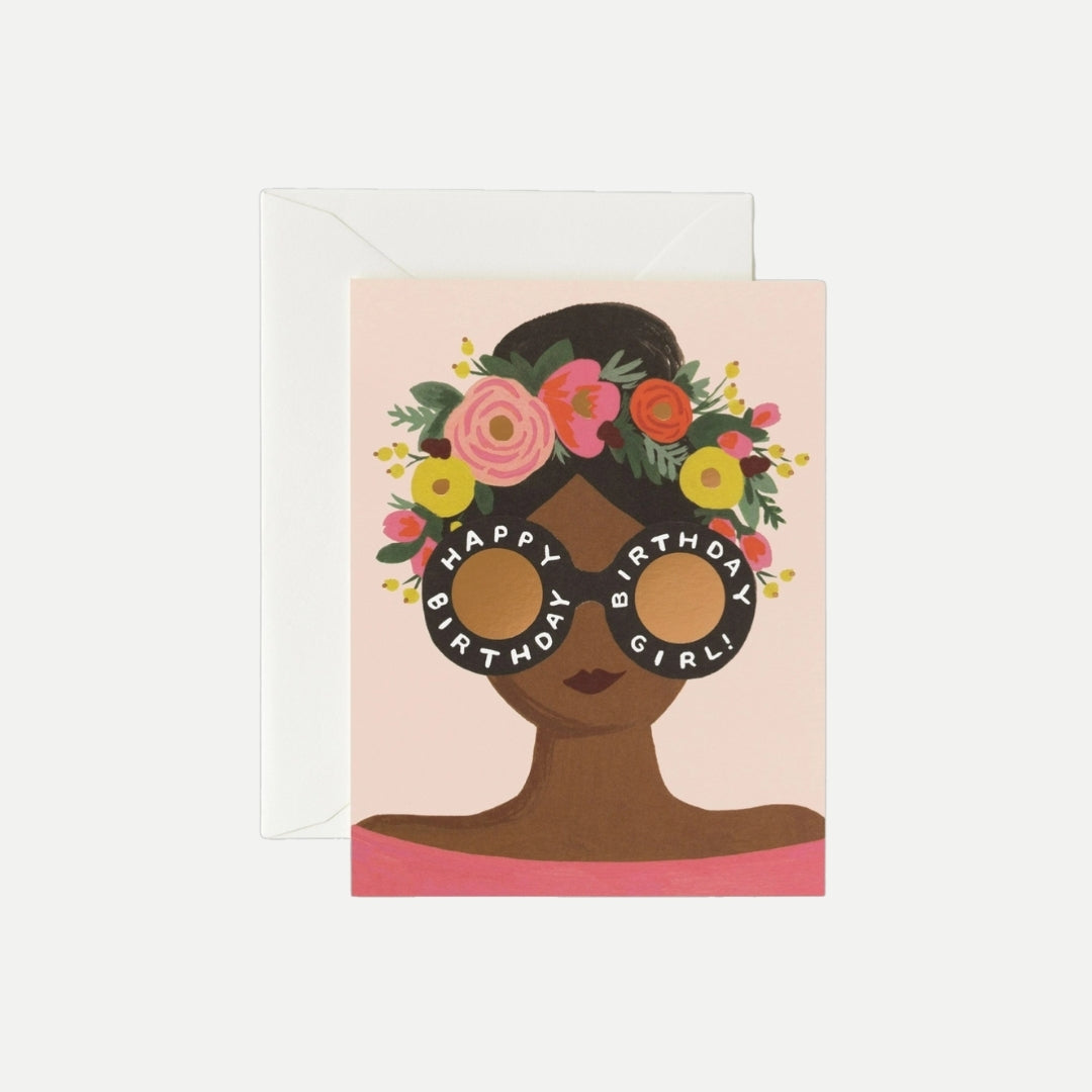 Flower Crown Birthday Girl Card