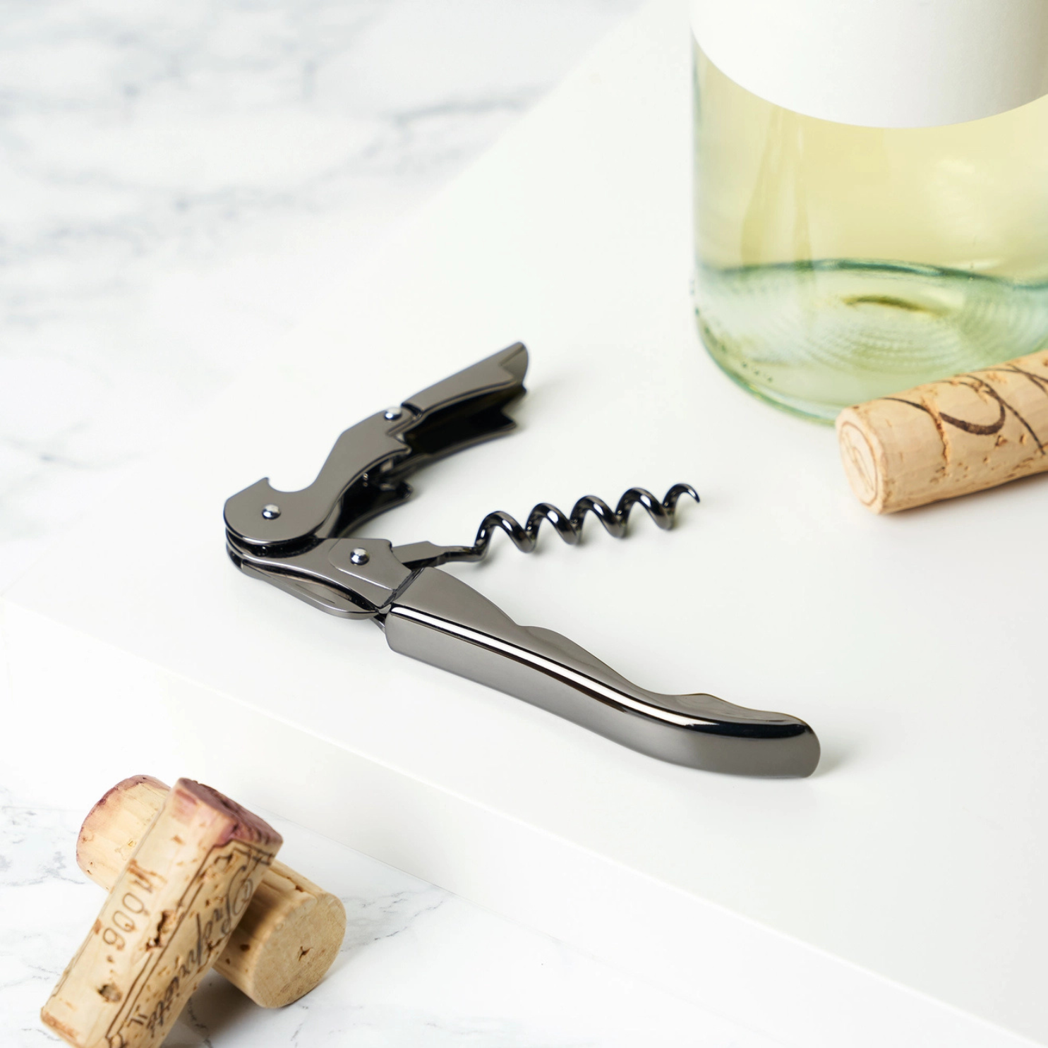 Warren™ Black Gunmetal Plated Double Hinged Corkscrew