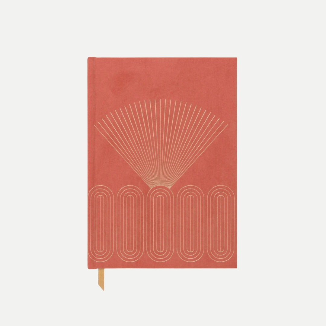 Suede Journal - Terracotta Radiant Rays