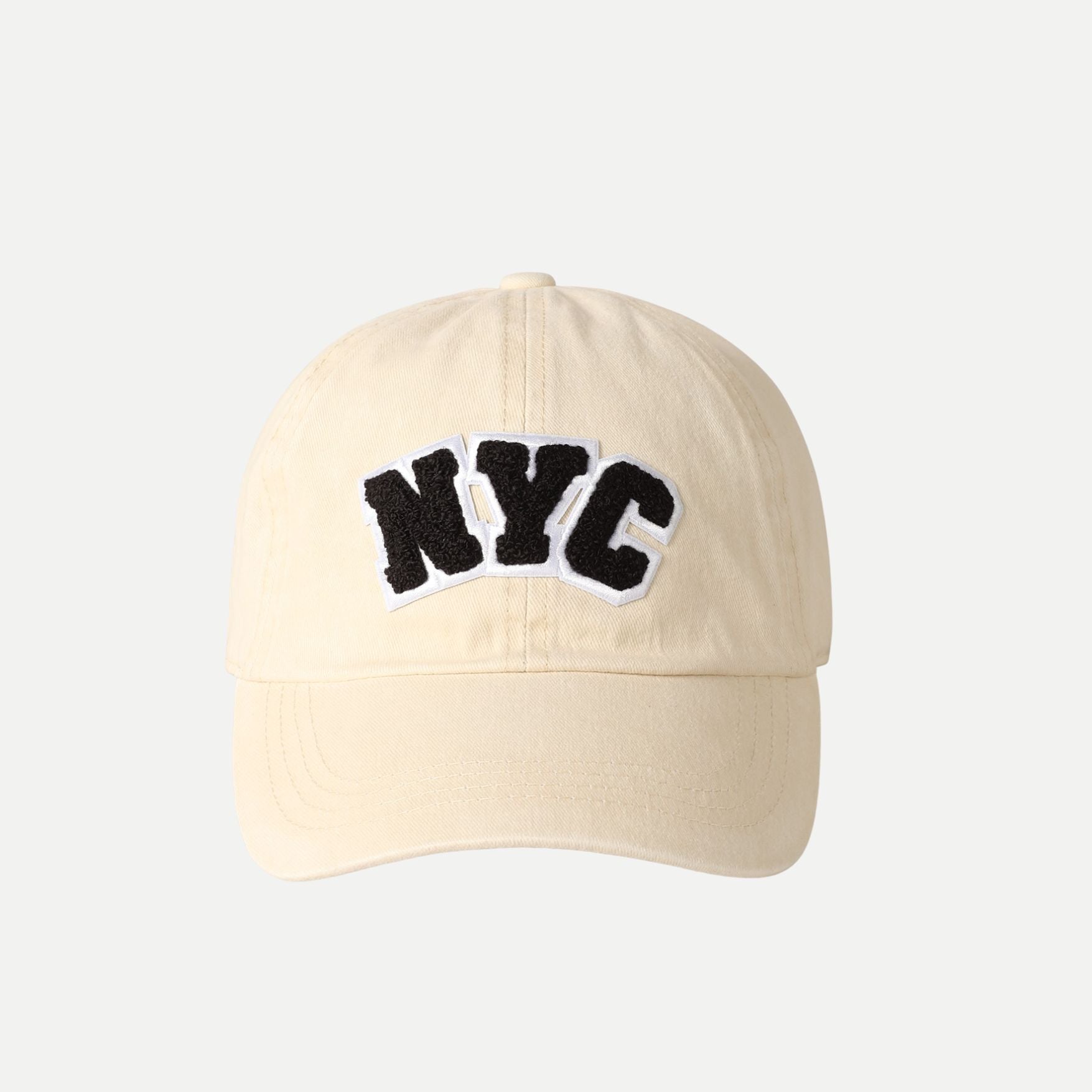 Cream NYC Chenille Patch Hat