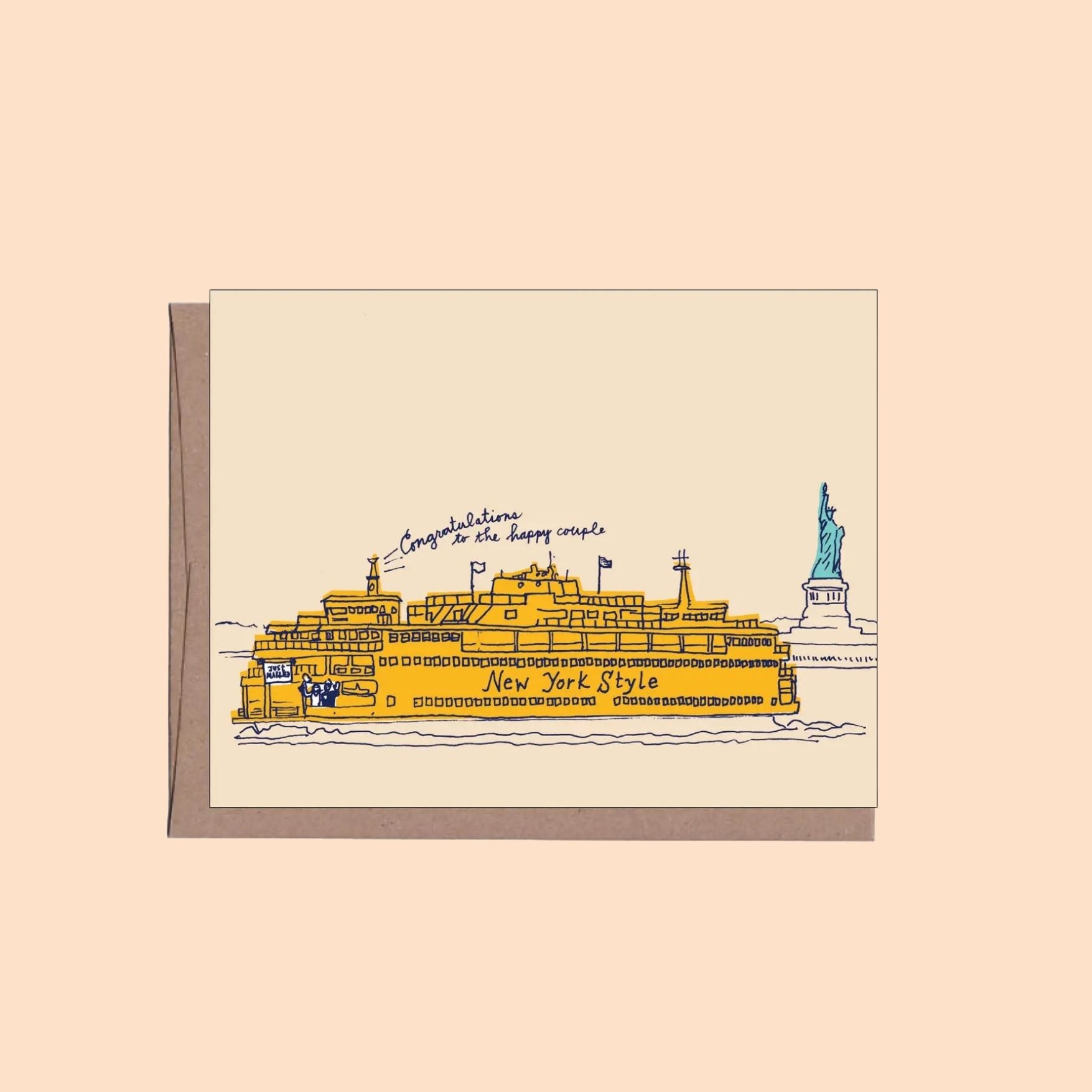 Nyc Ferry Wedding Card