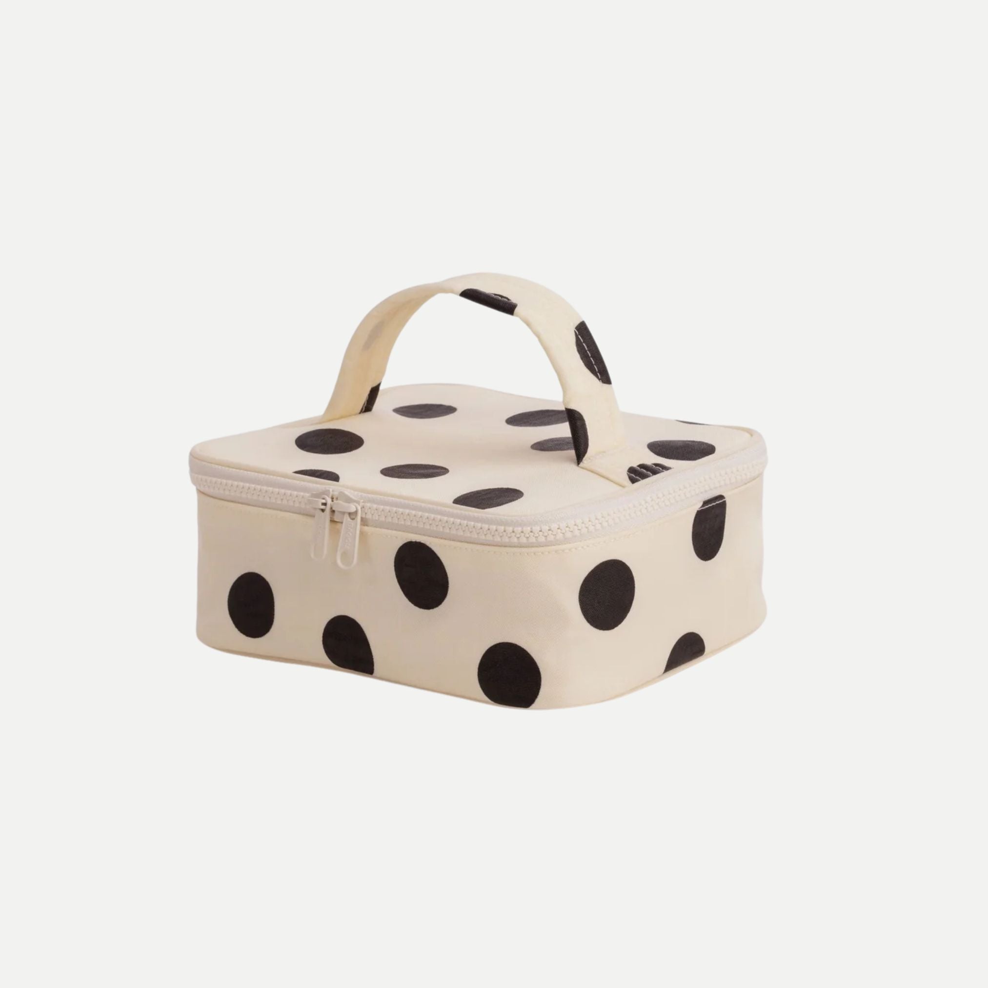 Cream and Black Polka Dot - Small Cosmetic Case
