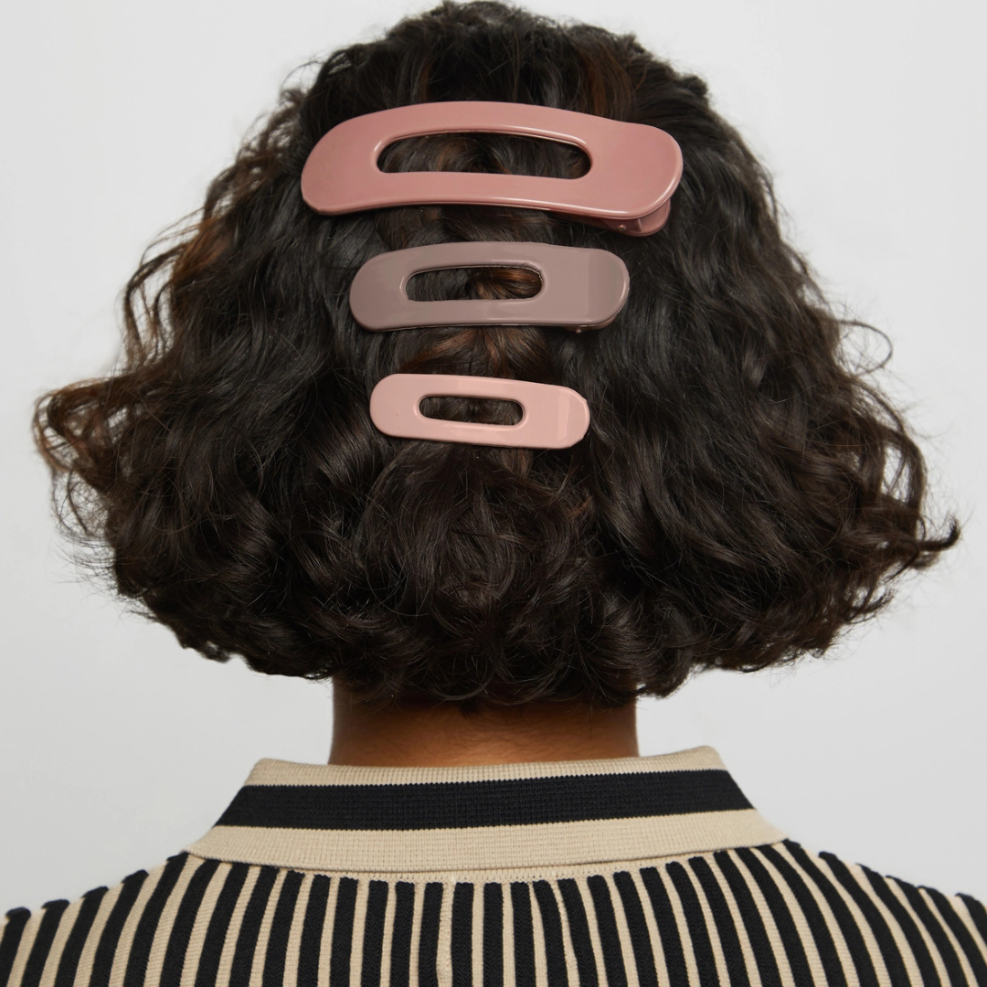 Flat Lay Claw Clip 3pc Flat -Terracotta